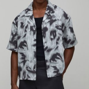 Oversized Boxy Trippy Print Shirt