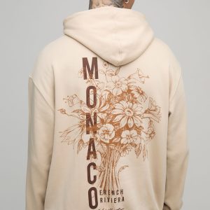 Tall Oversized Monaco Floral Printed Hoodie