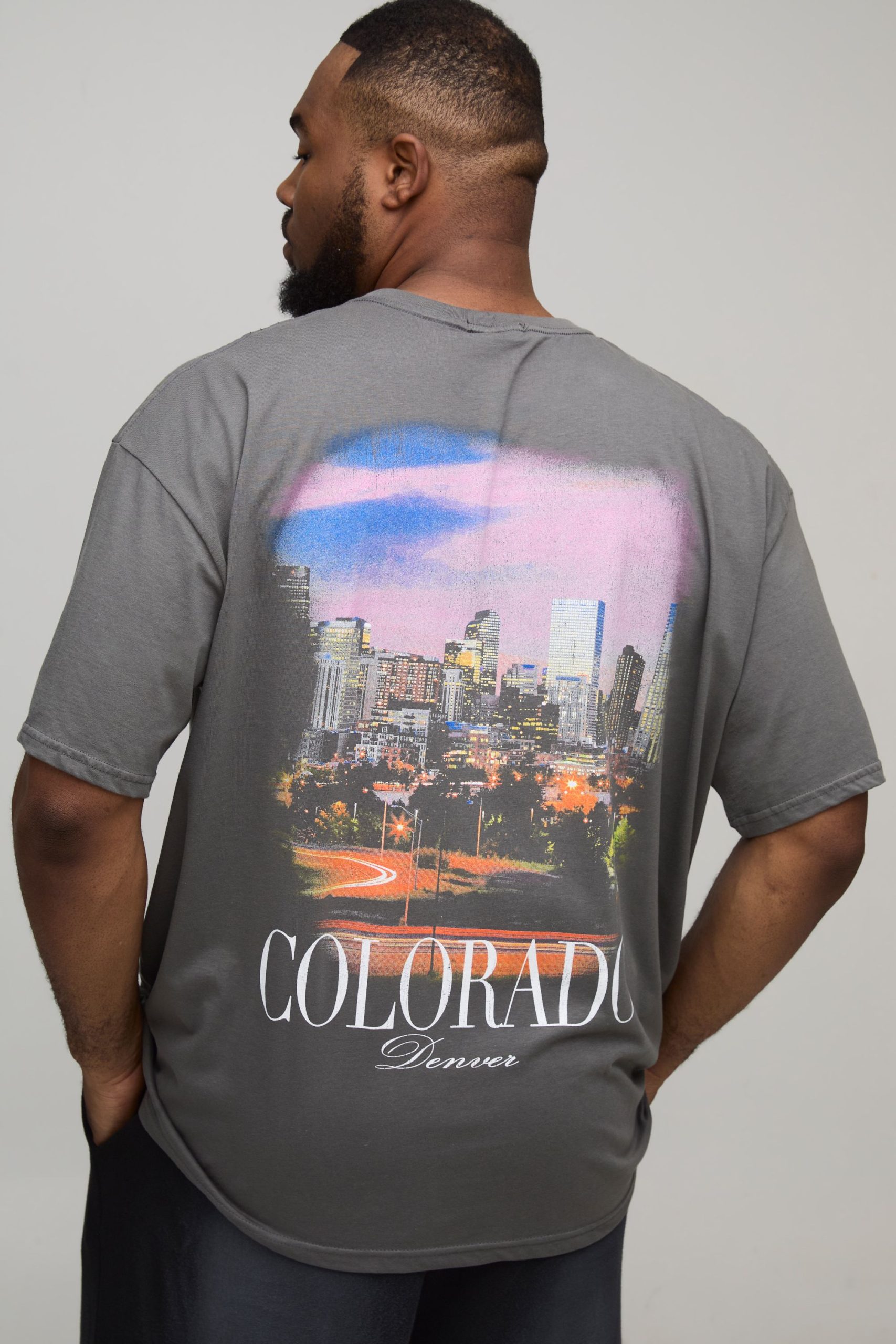 Plus Oversized Colorado Location Print T-shirt