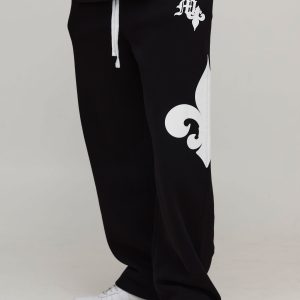 Plus Baggy Gothic Print Joggers