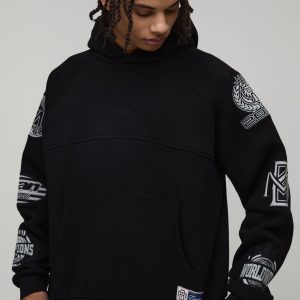 Oversized Boxy Varsity Badge Hoodie