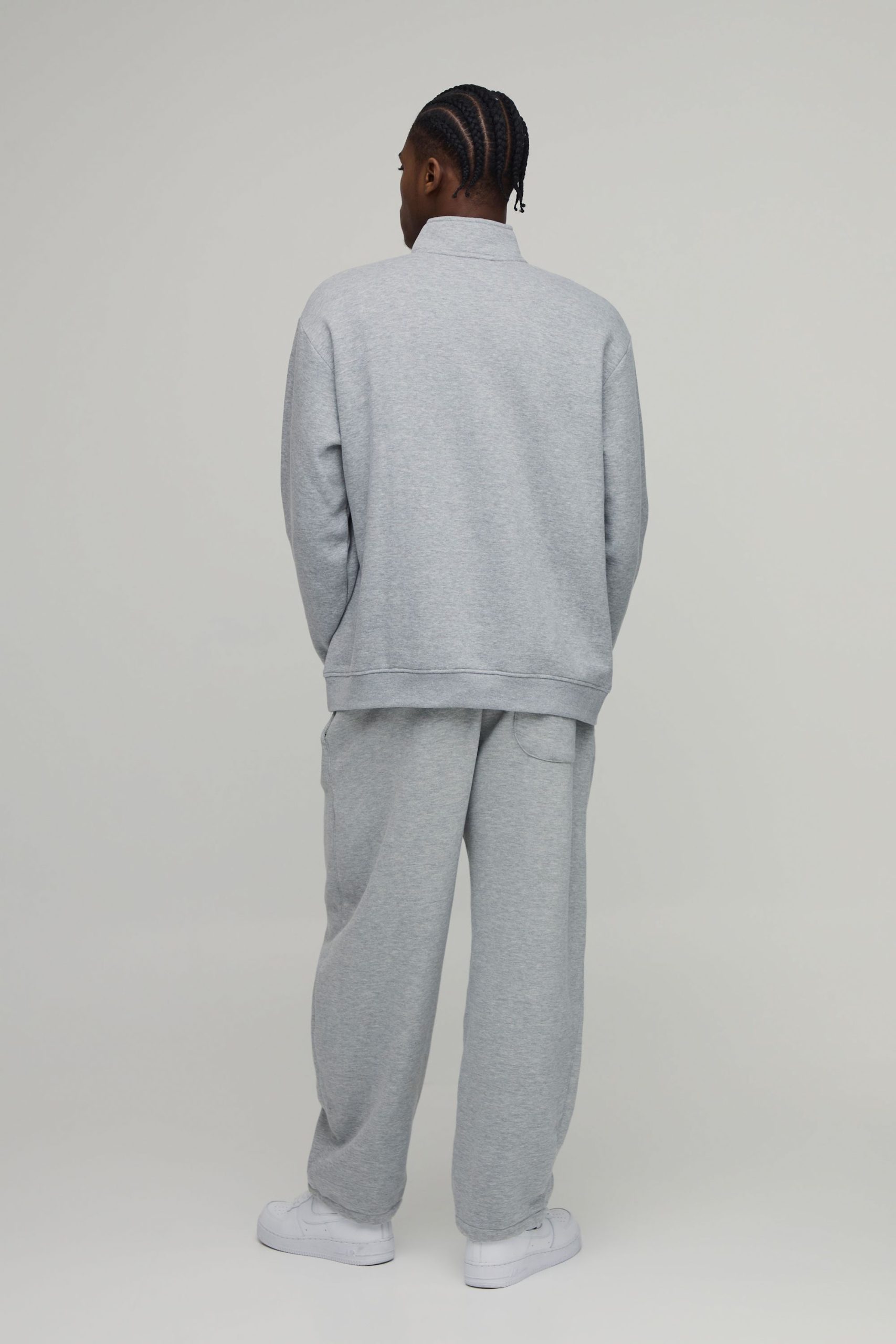 Basic Oversized Quarter Zip Funnel Neck Sweatshirt - Image 2