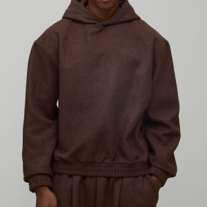 Oversized Boxy Melton Seam detail Hoodie