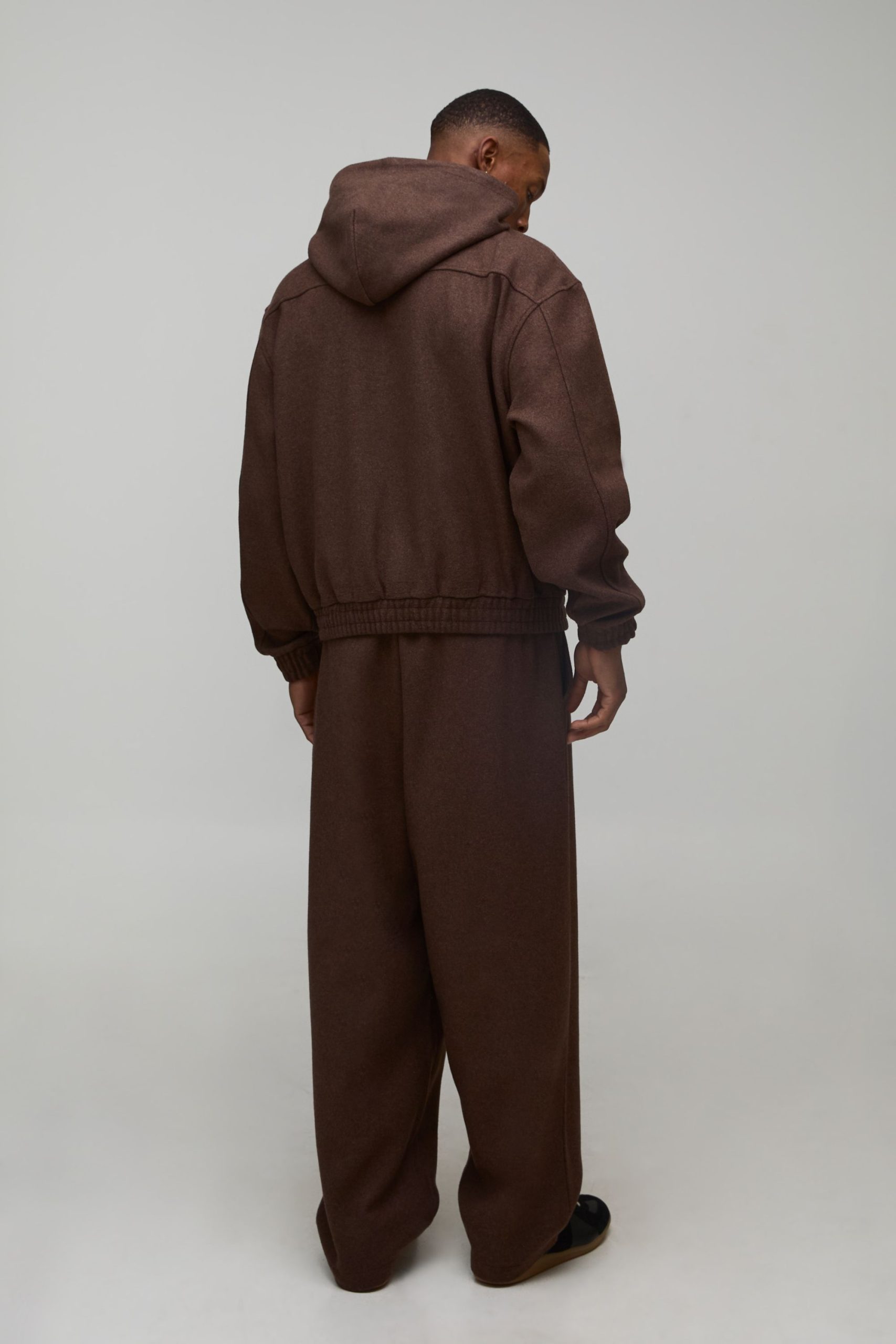Oversized Boxy Melton Seam detail Hoodie - Image 2