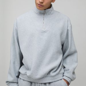 Oversized Boxy Funnel Neck Sweatshirt