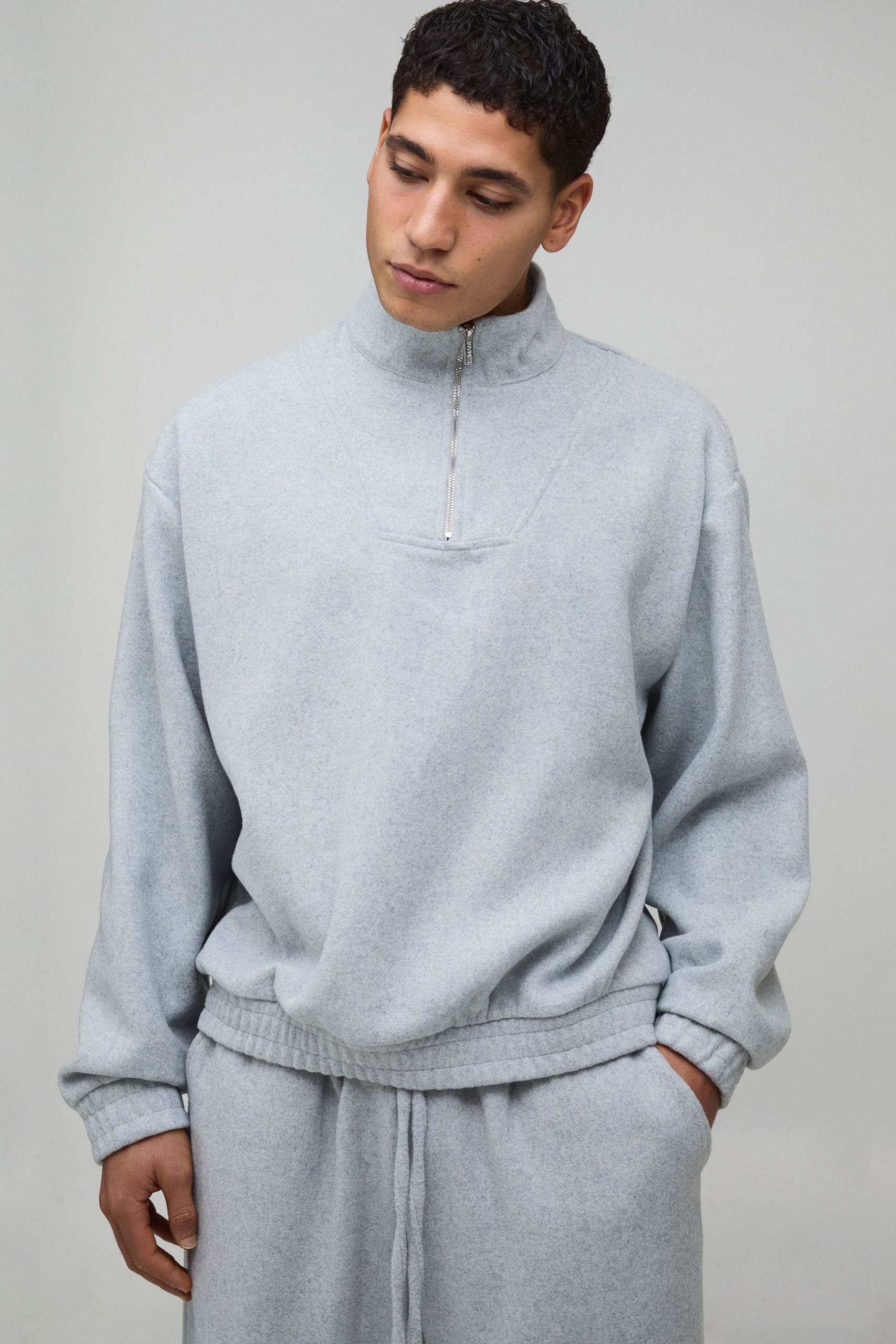 Oversized Boxy Funnel Neck Sweatshirt