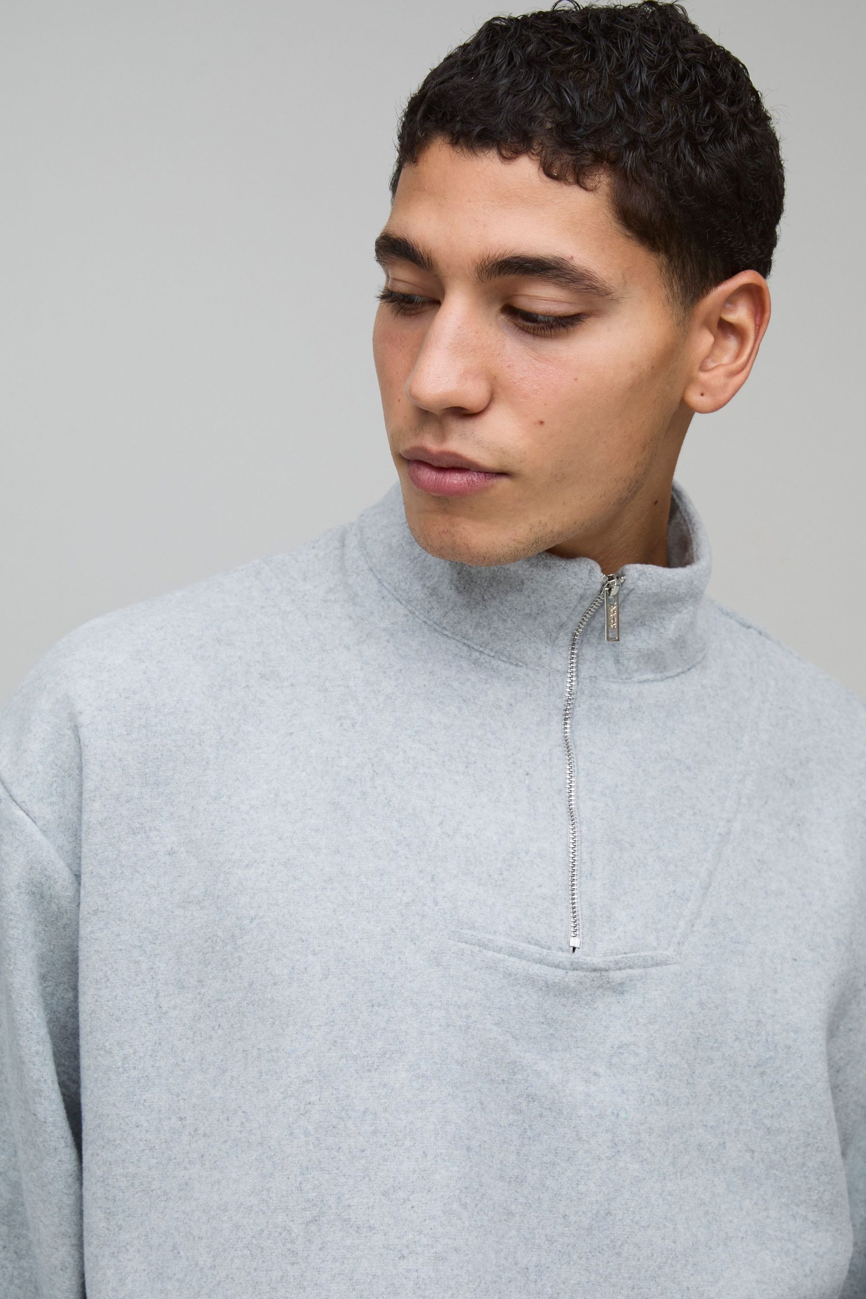 Oversized Boxy Funnel Neck Sweatshirt - Image 3