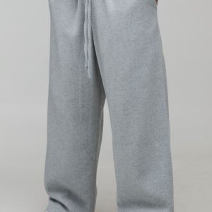 Wide Leg Melton Seam Detail with Extended Drawcords Jogger