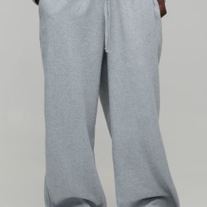 Tall Wide Leg Melton Seam Detail with Extended Drawcords Jogger