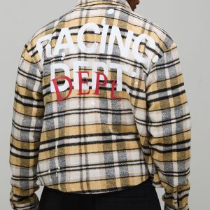 Oversized Boxy Paint Splatter Check Shirt