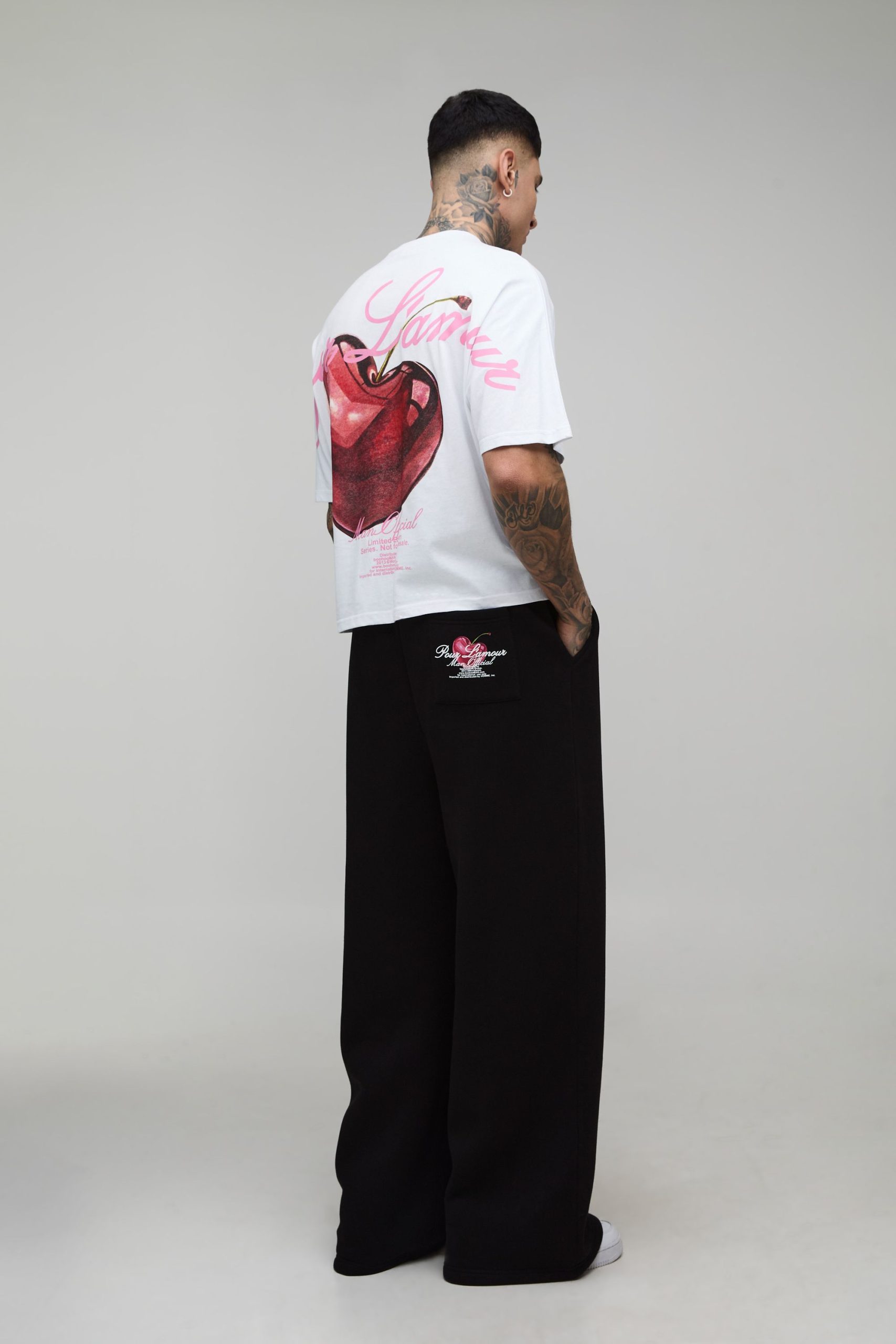 Tall Extreme Wide Leg Heart Printed Jogger - Image 2