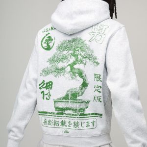 Ash Grey Regular Osaka Print Hoodie