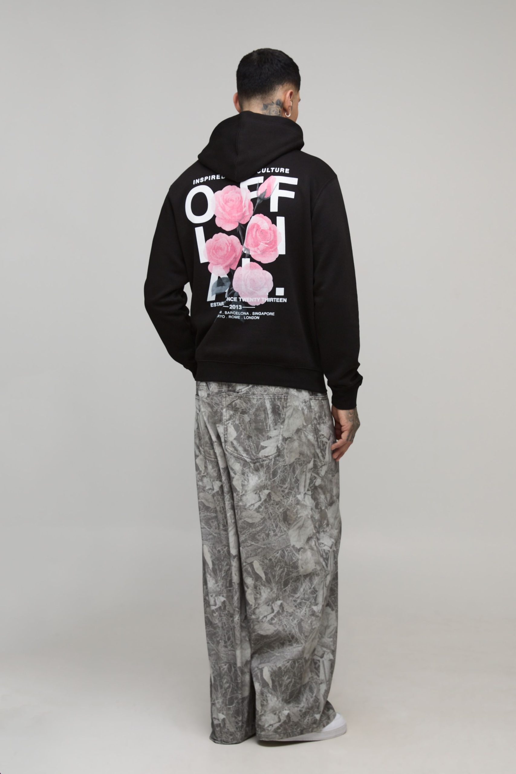 Tall Regular Fit Official Floral Printed Hoodie - Image 2