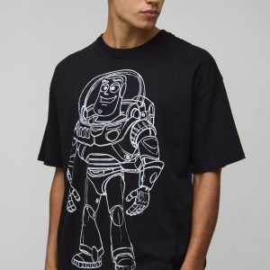 Oversized Disney Toy Story Buzz Lightyear License Printed T-Shirt