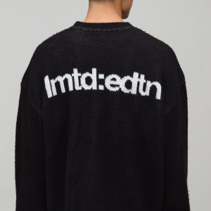 Oversized Boxy Brushed Jacquard Knitted Jumper