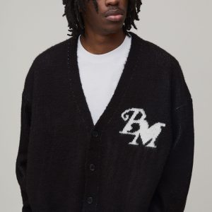 Boxy Oversized Fluffy Knitted Cardigan