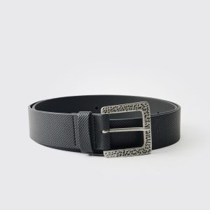 PU Belt With Silver Buckle