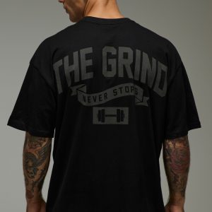 Man Active Grind Never Stops Oversized T-Shirt