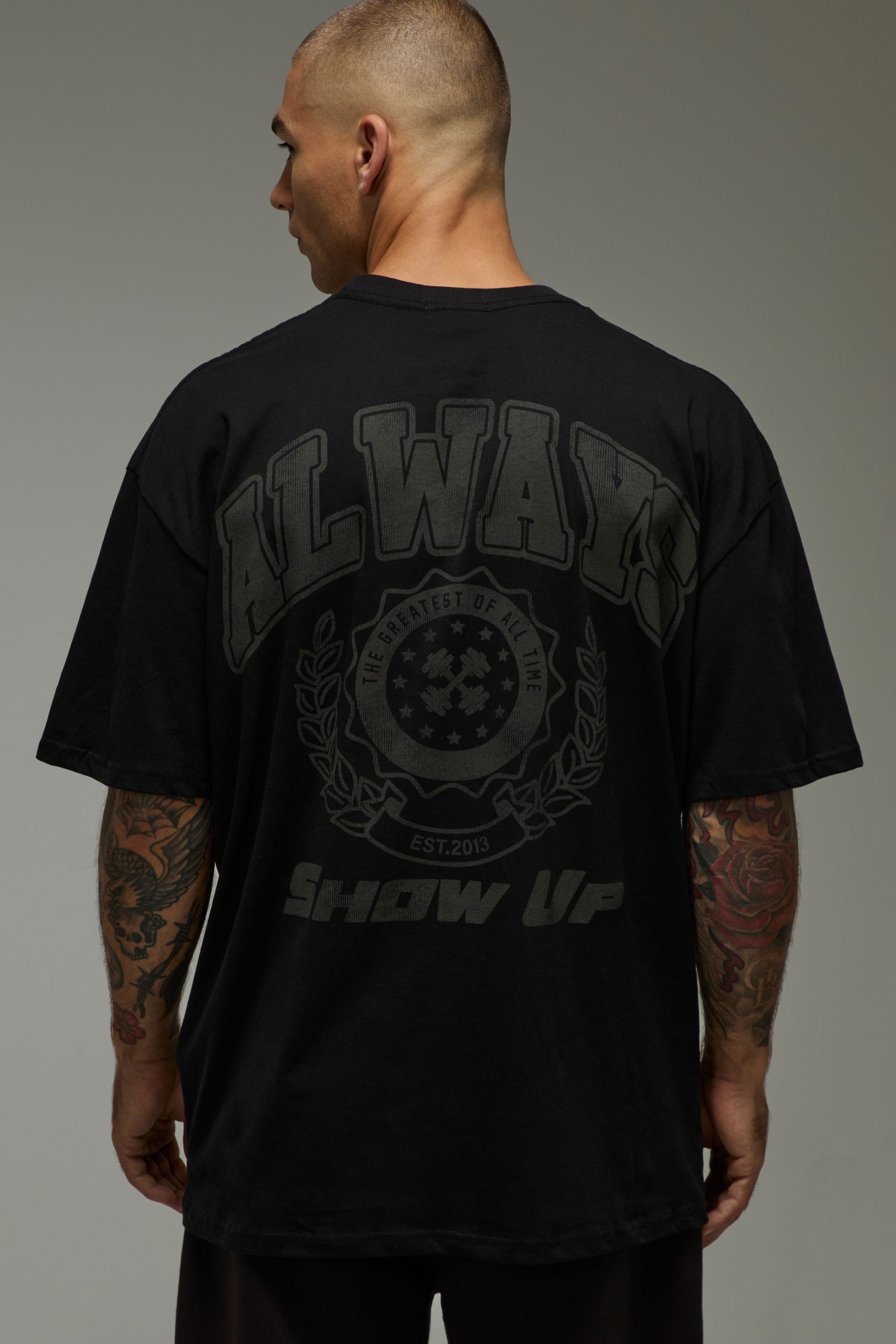 Man Active Always Show Up Oversized T-Shirt