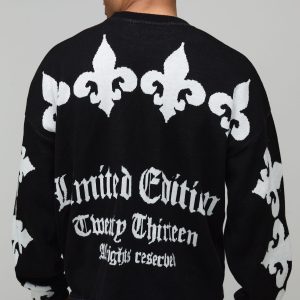 Relaxed Boxy Gothic Knitted Jumper
