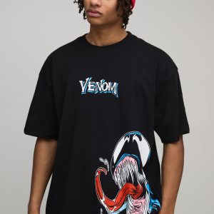 Oversized Marvel Venom License Printed T-Shirt