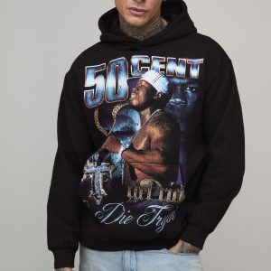 Tall Oversized 50 Cent License Printed Hoodie