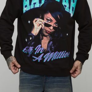 Tall Oversized Aaliyah License Printed Hoodie