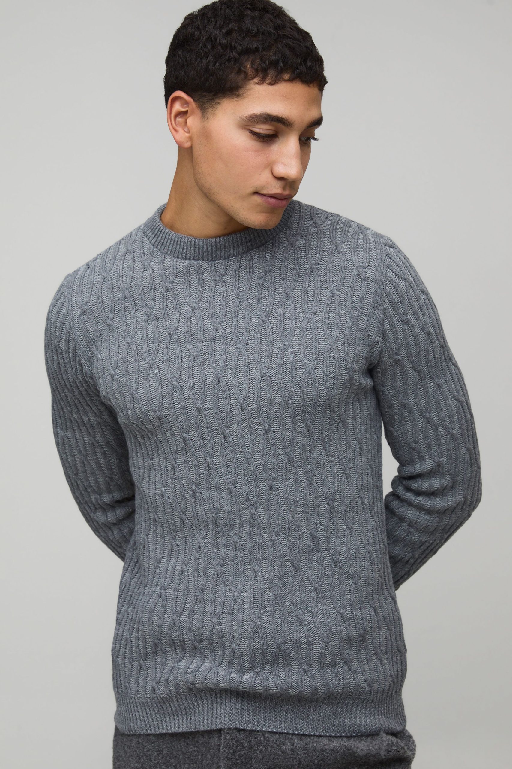 Regular Fit Cable Knitted Jumper