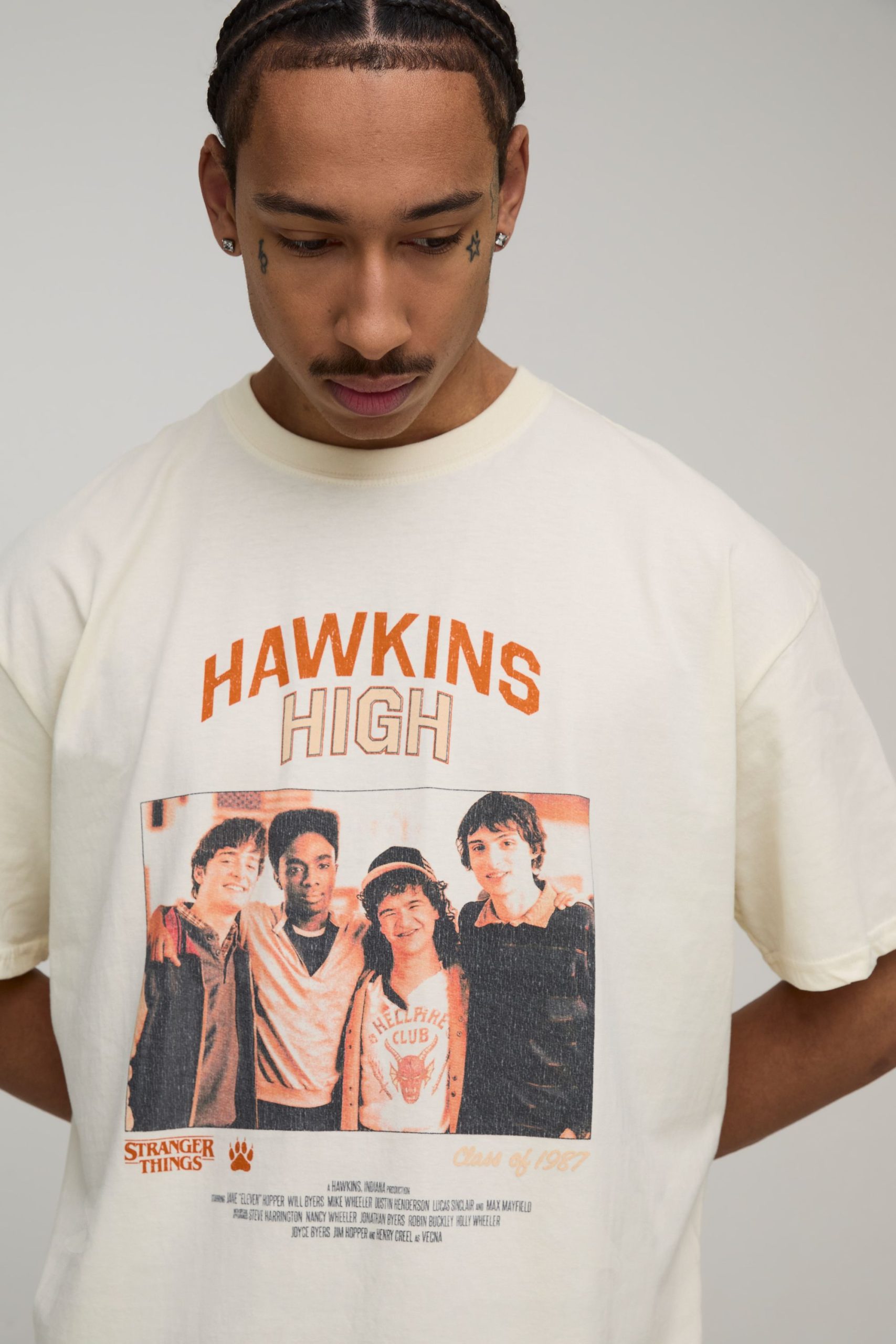 Tall Oversized Stranger Things License Printed T-Shirt - Image 3