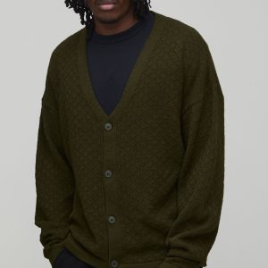 Tall Relaxed Fit Basket Knit Cardigan
