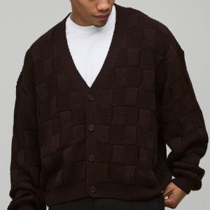 Oversized Mixed Cable Knitted Cardigan