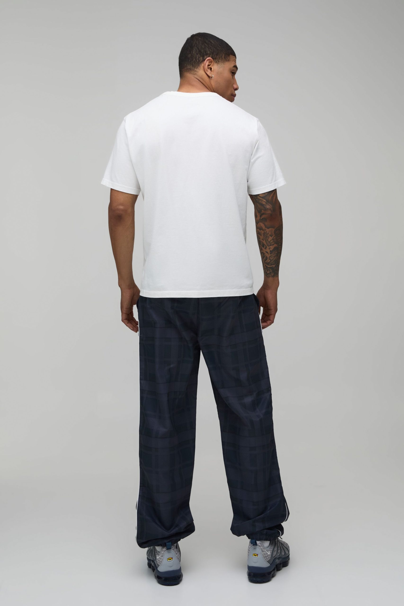 Relaxed Fit Check Print Nylon Trouser - Image 2