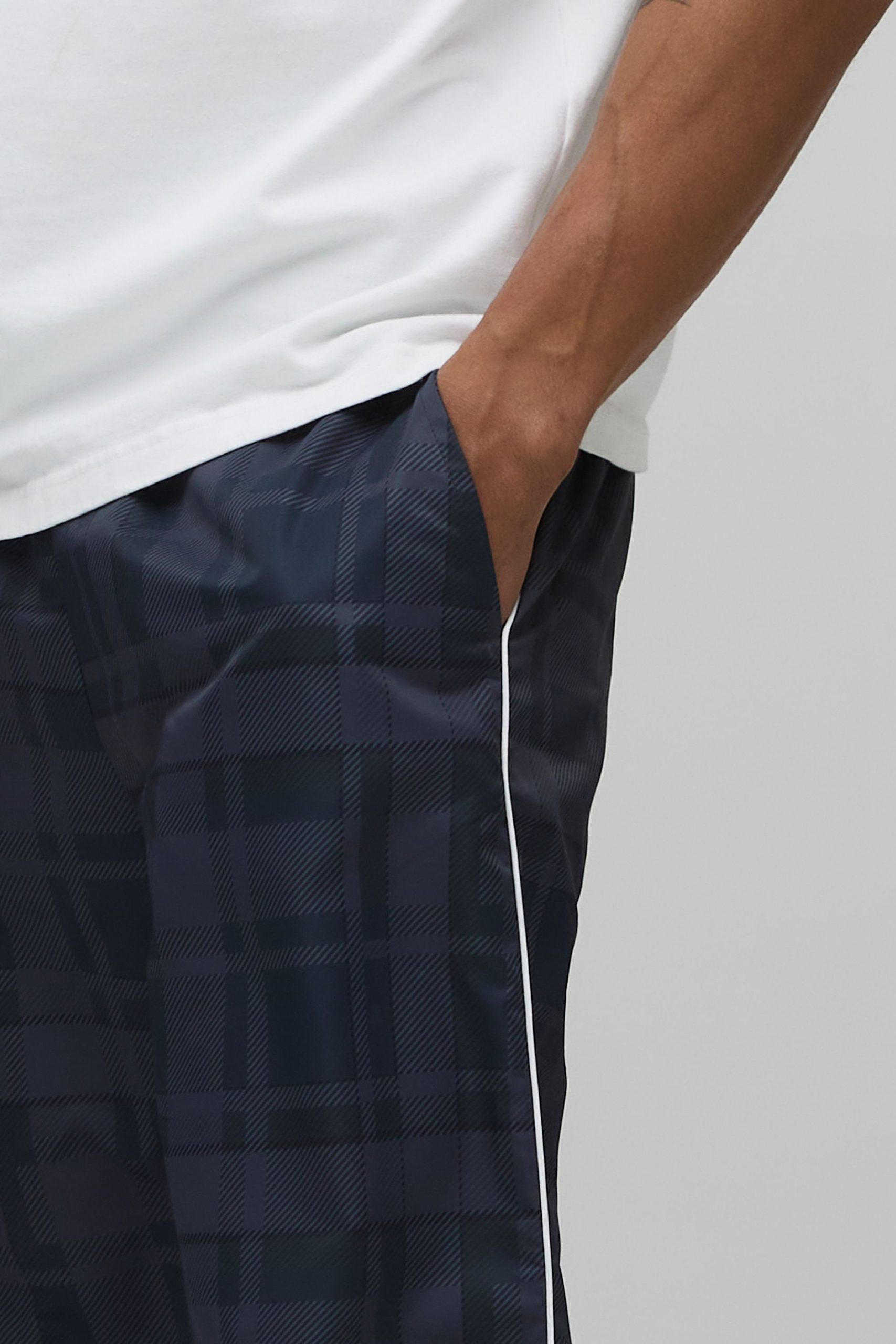 Relaxed Fit Check Print Nylon Trouser - Image 3