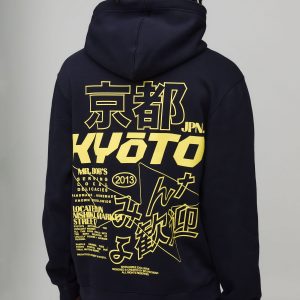 Navy Relaxed Kyoto Graphic Hoodie