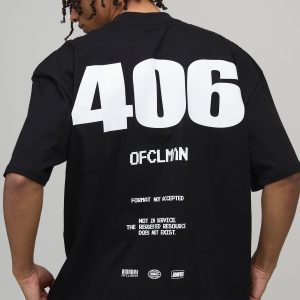 Oversized Boxy Extended Neck 404 Error T-Shirt