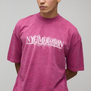 Oversized Boxy NYC Marathon Print T-Shirt