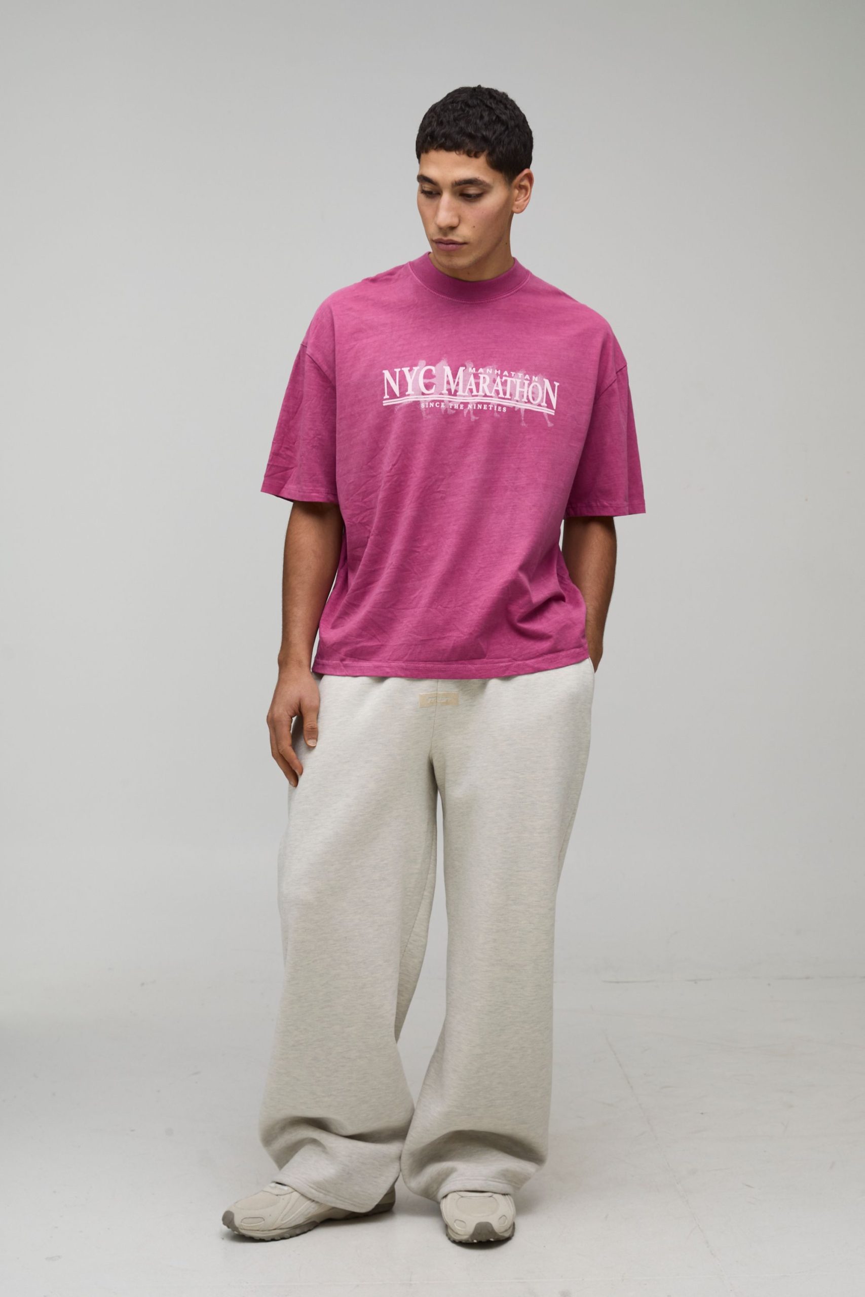 Oversized Boxy NYC Marathon Print T-Shirt - Image 4