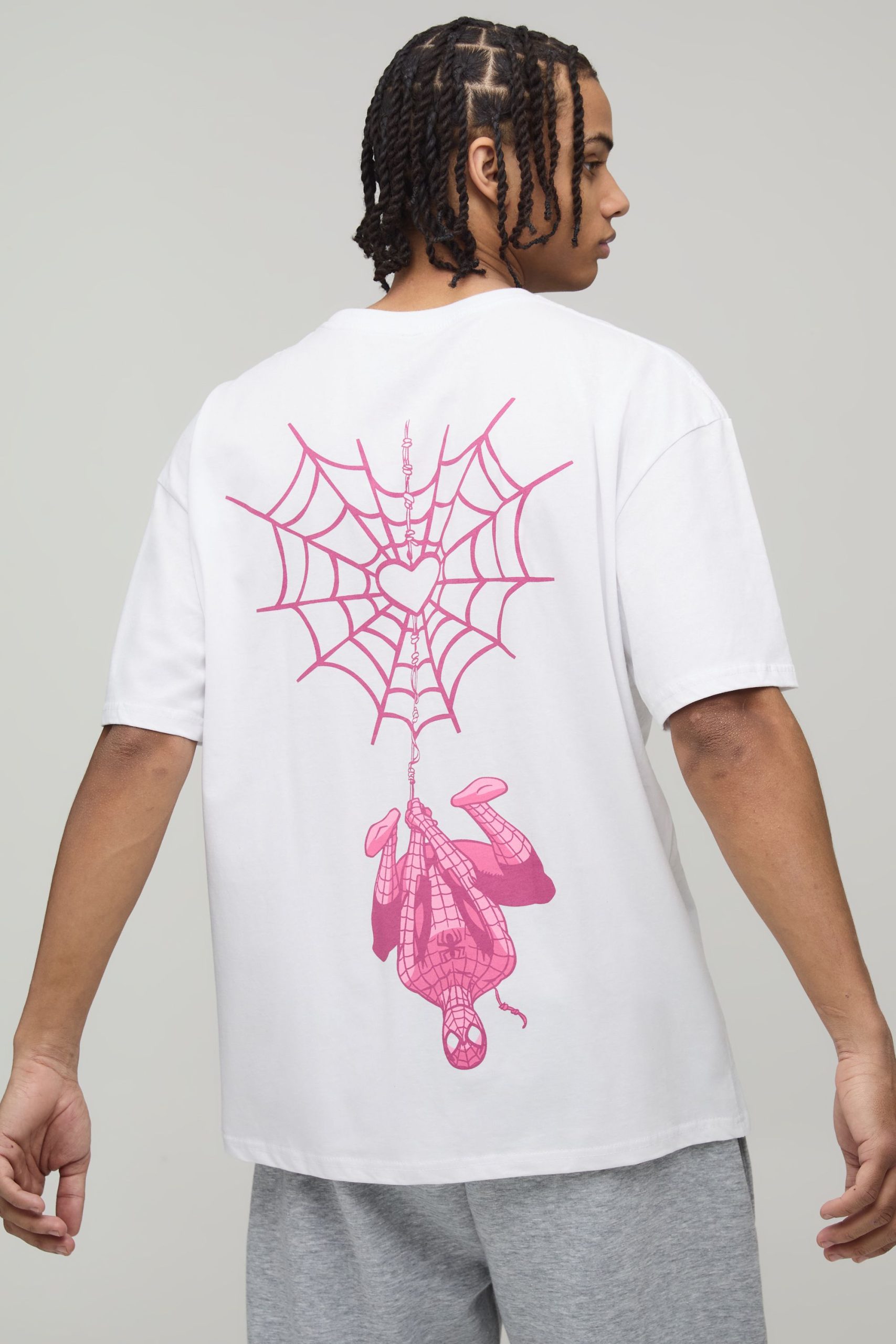 Oversized Marvel Spider-Man License Printed T-Shirt