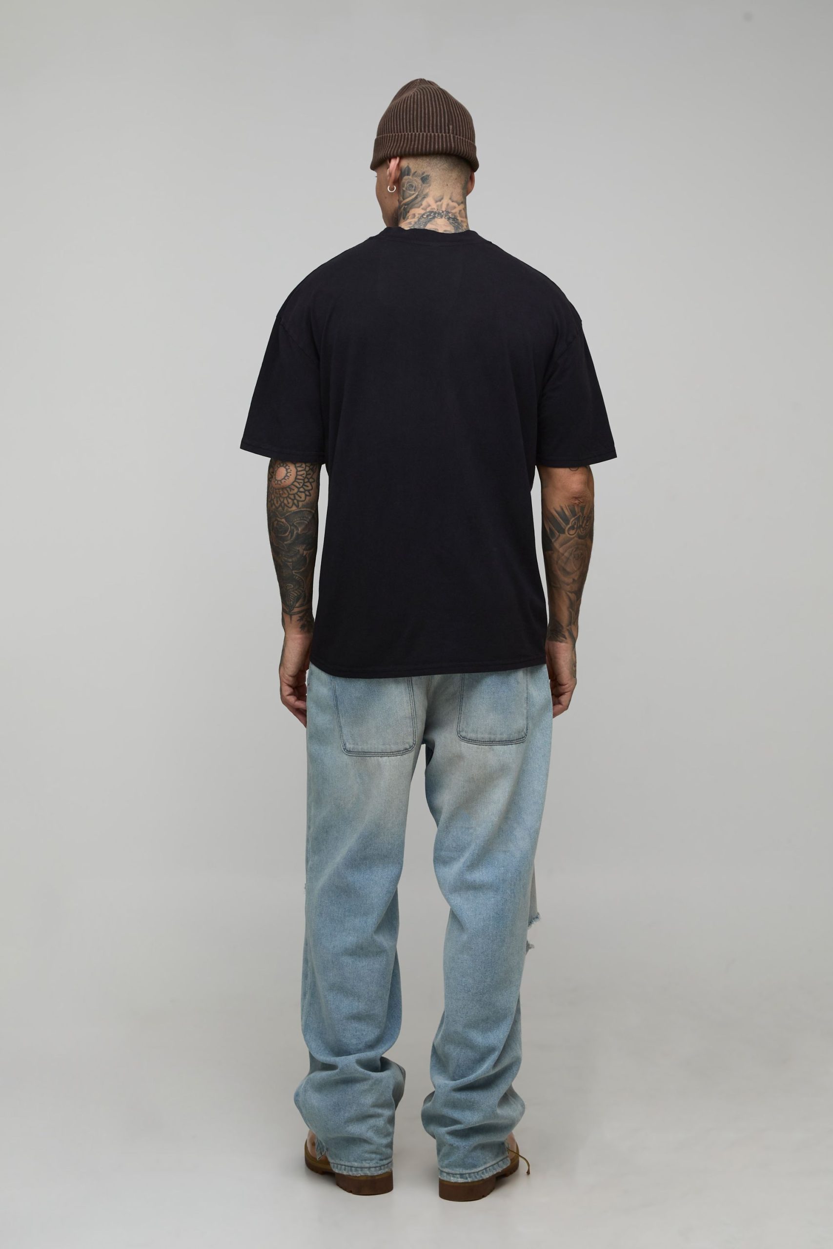 Tall Oversized OutKast Acid Wash License Printed T-Shirt - Image 2