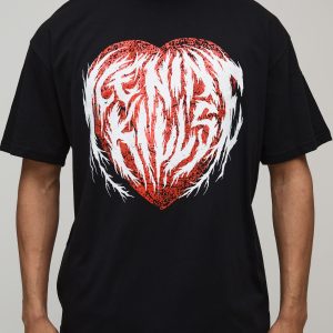 Oversized Ice Nine Kills Heart License Printed T-Shirt