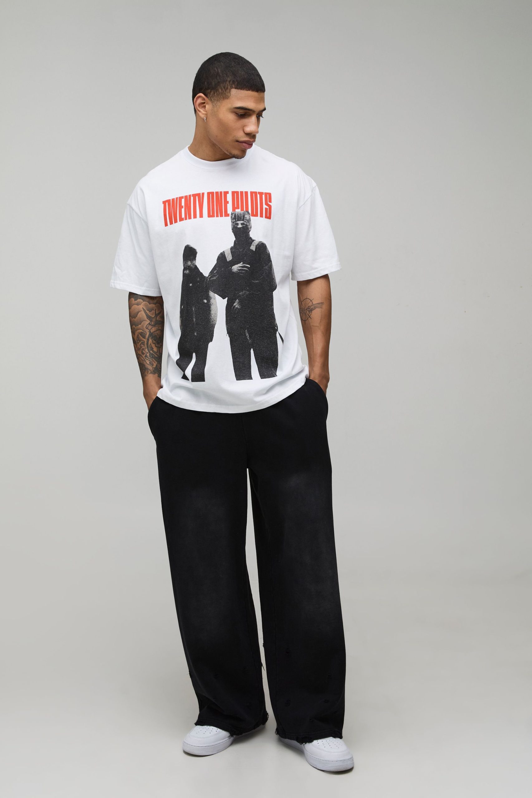 Oversized Twenty One Pilots License Printed T-Shirt - Image 4