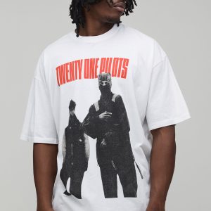 Tall Oversized Twenty One Pilots License Printed T-Shirt