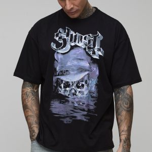 Tall Oversized Ghost License Printed T-Shirt