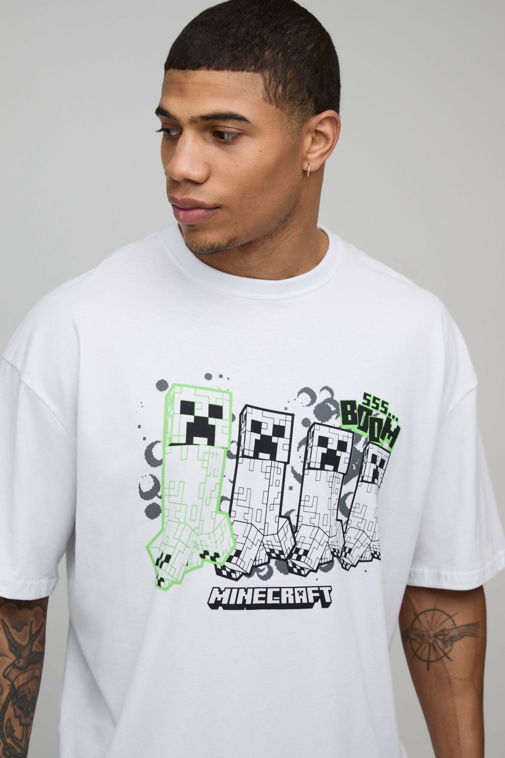 Oversized Minecraft License Printed T-Shirt - Image 3