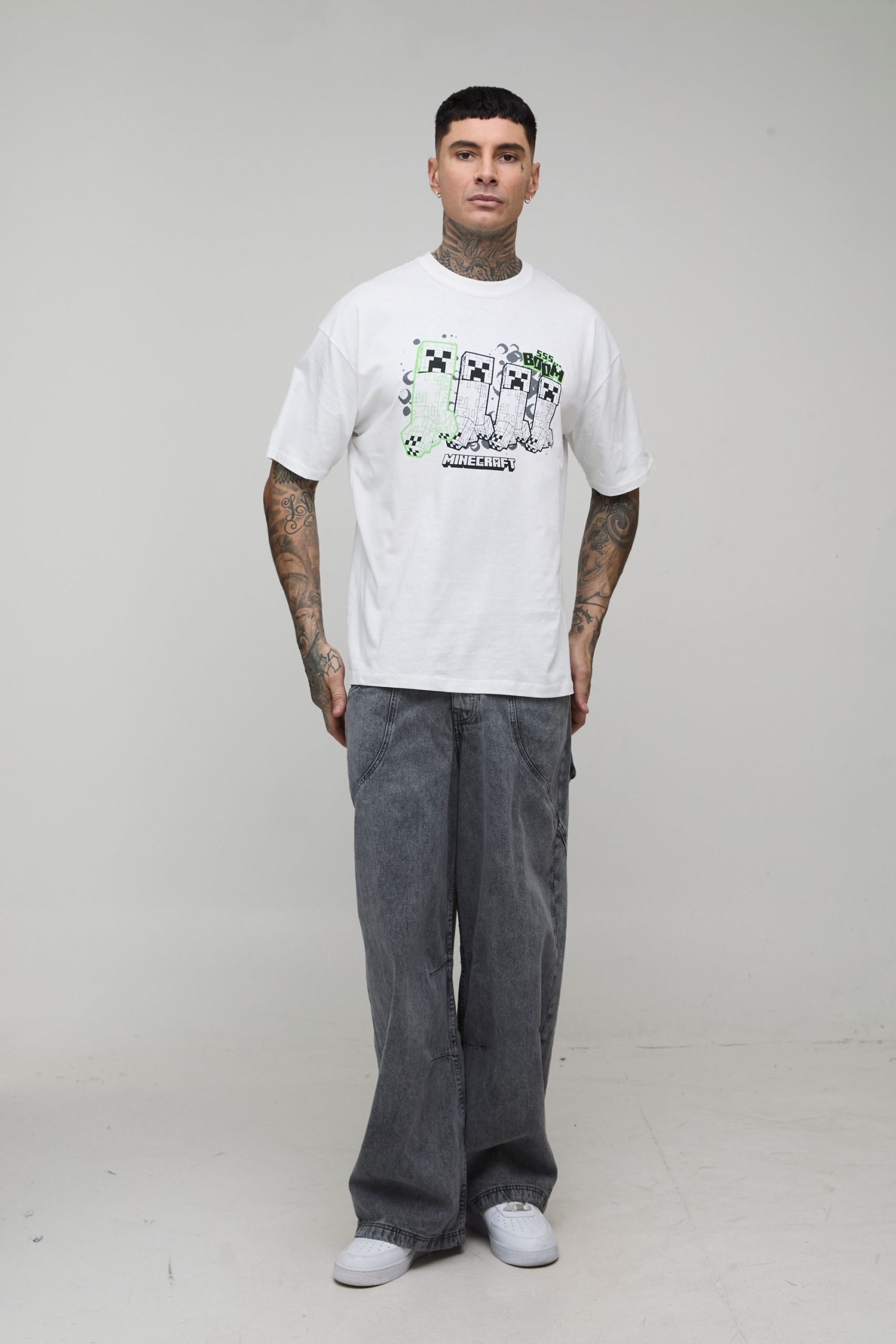 Tall Oversized Minecraft License Printed T-Shirt - Image 4