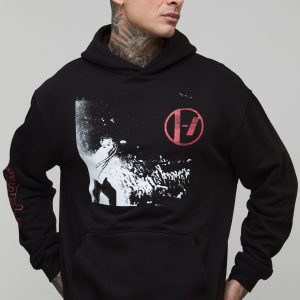 Tall Oversized Twenty One Pilots License Printed Hoodie