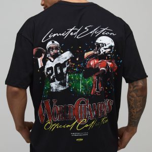 Oversized Limited Edition American Football Printed T-Shirt