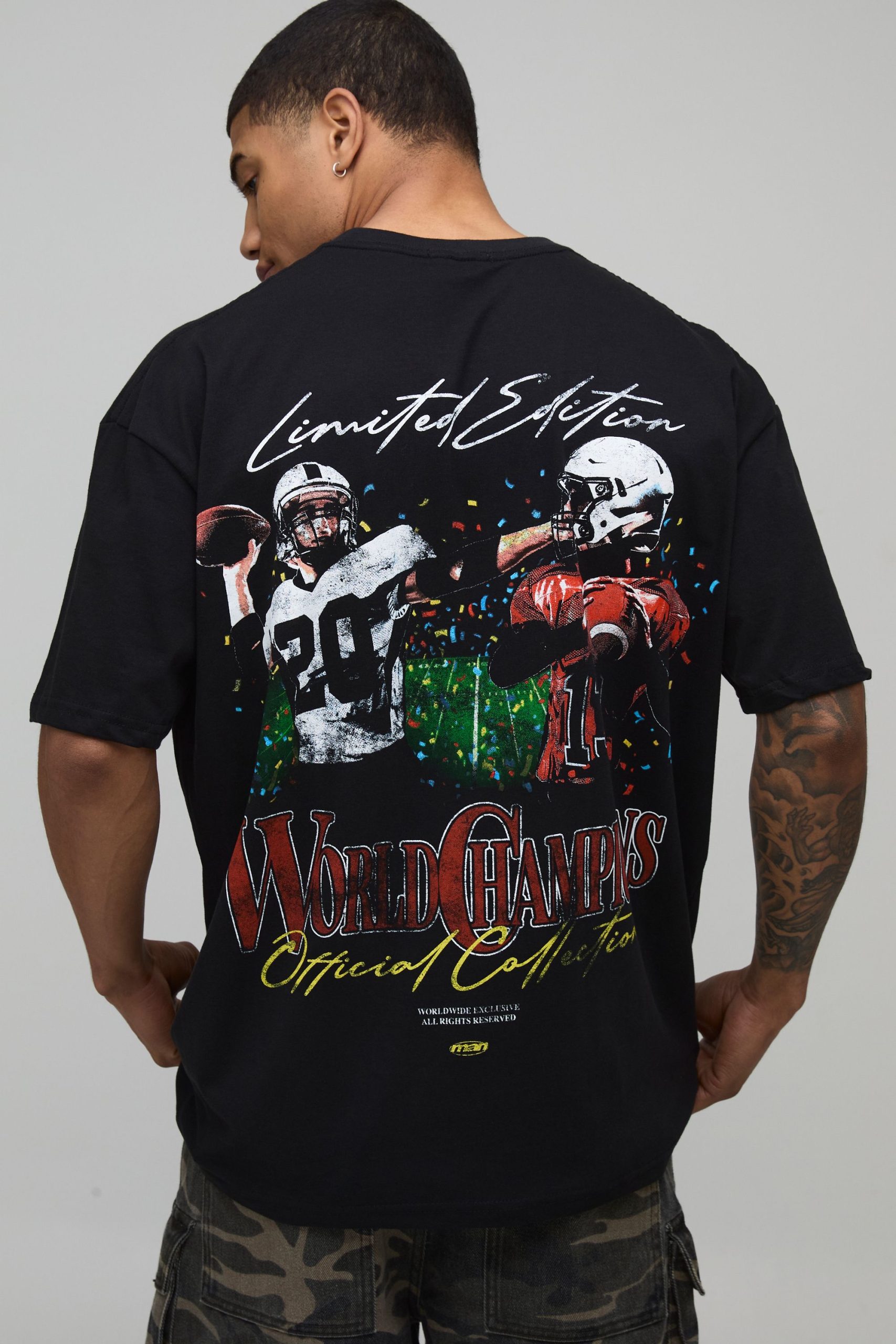 Oversized Limited Edition American Football Printed T-Shirt