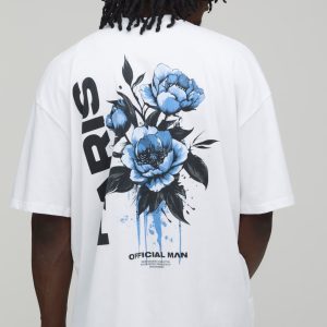Tall Oversized Paris Floral T-Shirt