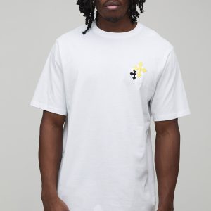 Tall Oversized Boxy Embroidered Cross T-Shirt